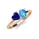 4 - Sasha Heart Shape Lab Created Blue Sapphire & Pear Shape Blue Topaz 2 Stone Duo Ring 