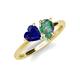 4 - Sasha Heart & Pear Shape Created Blue Sapphire & Created Alexandrite 2 Stone Duo Ring 