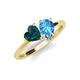 4 - Sasha Heart Shape London Blue Topaz & Pear Shape Blue Topaz 2 Stone Duo Ring 