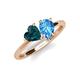 4 - Sasha Heart Shape London Blue Topaz & Pear Shape Blue Topaz 2 Stone Duo Ring 