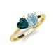 4 - Sasha Heart Shape London Blue Topaz & Pear Shape Aquamarine 2 Stone Duo Ring 