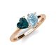 4 - Sasha Heart Shape London Blue Topaz & Pear Shape Aquamarine 2 Stone Duo Ring 