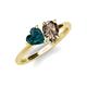 4 - Sasha Heart Shape London Blue Topaz & Pear Shape Smoky Quartz 2 Stone Duo Ring 