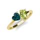 4 - Sasha Heart Shape London Blue Topaz & Pear Shape Peridot 2 Stone Duo Ring 