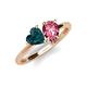 4 - Sasha Heart Shape London Blue Topaz & Pear Shape Pink Tourmaline 2 Stone Duo Ring 