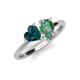 4 - Sasha Heart Shape London Blue Topaz & Pear Shape Lab Created Alexandrite 2 Stone Duo Ring 