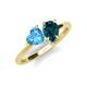 4 - Sasha Heart Shape Blue Topaz & Pear Shape London Blue Topaz 2 Stone Duo Ring 