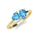 4 - Sasha Heart & Pear Shape Blue Topaz 2 Stone Duo Ring 