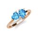 4 - Sasha Heart & Pear Shape Blue Topaz 2 Stone Duo Ring 