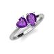 4 - Sasha Heart & Pear Shape Amethyst 2 Stone Duo Ring 