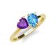 4 - Sasha Heart Shape Amethyst & Pear Shape Blue Topaz 2 Stone Duo Ring 