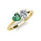 4 - Sasha IGI Certified Pear Shape Lab Grown Diamond & Heart Shape Lab Created Alexandrite 2 Stone Duo Ring 