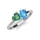 4 - Sasha Heart Shape Lab Created Alexandrite & Pear Shape Blue Topaz 2 Stone Duo Ring 