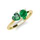 4 - Sasha Heart & Pear Shape Created Alexandrite & Created Emerald 2 Stone Duo Ring 
