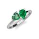 4 - Sasha Heart & Pear Shape Created Alexandrite & Created Emerald 2 Stone Duo Ring 