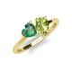 4 - Sasha Heart Shape Lab Created Alexandrite & Pear Shape Peridot 2 Stone Duo Ring 