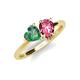 4 - Sasha Heart Shape Lab Created Alexandrite & Pear Shape Pink Tourmaline 2 Stone Duo Ring 