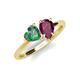 4 - Sasha Heart Shape Lab Created Alexandrite & Pear Shape Rhodolite Garnet 2 Stone Duo Ring 