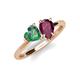 4 - Sasha Heart Shape Lab Created Alexandrite & Pear Shape Rhodolite Garnet 2 Stone Duo Ring 