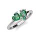 4 - Sasha Heart & Pear Shape Lab Created Alexandrite 2 Stone Duo Ring 