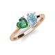 4 - Sasha Heart Shape Lab Created Alexandrite & Pear Shape Aquamarine 2 Stone Duo Ring 