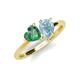 4 - Sasha Heart Shape Lab Created Alexandrite & Pear Shape Aquamarine 2 Stone Duo Ring 