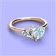 3 - Sasha GIA Certified Heart Shape Diamond & Pear Shape Aquamarine Stone Duo Ring 