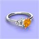 3 - Sasha GIA Certified Heart Shape Diamond & Pear Shape Citrine Stone Duo Ring 