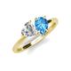 4 - Sasha GIA Certified Heart Shape Diamond & Pear Shape Blue Topaz Stone Duo Ring 