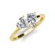 4 - Sasha GIA Certified Heart Shape Diamond & Pear Shape Forever Brilliant Moissanite 2 Stone Duo Ring 