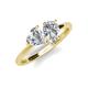 4 - Sasha GIA Certified Heart Shape Natural Diamond & IGI Certified Pear Shape Lab Grown Diamond 2 Stone Duo Ring 