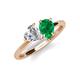 4 - Sasha GIA Certified Heart Shape Diamond & Pear Shape Lab Created Emerald 2 Stone Duo Ring 