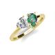 4 - Sasha GIA Certified Heart Shape Diamond & Pear Shape Lab Created Alexandrite 2 Stone Duo Ring 