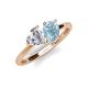 4 - Sasha GIA Certified Heart Shape Diamond & Pear Shape Aquamarine Stone Duo Ring 