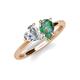 4 - Sasha IGI Certified Heart Shape Lab Grown Diamond & Pear Shape Lab Created Alexandrite 2 Stone Duo Ring 