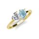 4 - Sasha IGI Certified Heart Shape Lab Grown Diamond & Pear Shape Aquamarine Stone Duo Ring 