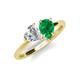 4 - Sasha IGI Certified Heart Shape Lab Grown Diamond & Pear Shape Lab Created Emerald 2 Stone Duo Ring 