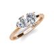 4 - Sasha IGI Certified Heart Shape Lab Grown Diamond & Pear Shape Forever Brilliant Moissanite 2 Stone Duo Ring 