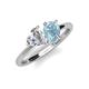 4 - Sasha IGI Certified Heart Shape Lab Grown Diamond & Pear Shape Aquamarine Stone Duo Ring 