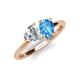 4 - Sasha Heart Shape Forever One Moissanite & Pear Shape Blue Topaz 2 Stone Duo Ring 