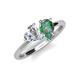 4 - Sasha Heart Shape Forever One Moissanite & Pear Shape Lab Created Alexandrite 2 Stone Duo Ring 