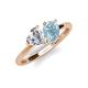 4 - Sasha Heart Shape Forever Brilliant Moissanite & Pear Shape Aquamarine 2 Stone Duo Ring 