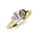 4 - Sasha Heart Shape Forever One Moissanite & Pear Shape Smoky Quartz 2 Stone Duo Ring 