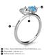 5 - Sasha GIA Certified Heart Shape Diamond & Pear Shape Blue Topaz Stone Duo Ring 