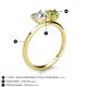 5 - Sasha GIA Certified Heart Shape Diamond & Pear Shape Peridot Stone Duo Ring 