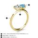 5 - Sasha IGI Certified Heart Shape Lab Grown Diamond & Pear Shape Blue Topaz Stone Duo Ring 