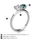 5 - Sasha IGI Certified Heart Shape Lab Grown Diamond & Pear Shape London Blue Topaz Stone Duo Ring 