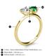 5 - Sasha IGI Certified Heart Shape Lab Grown Diamond & Pear Shape Lab Created Emerald 2 Stone Duo Ring 