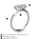 5 - Sasha IGI Certified Pear Shape Lab Grown Diamond & Heart Shape Forever One Moissanite 2 Stone Duo Ring 