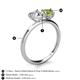 5 - Sasha Heart Shape Forever One Moissanite & Pear Shape Peridot 2 Stone Duo Ring 